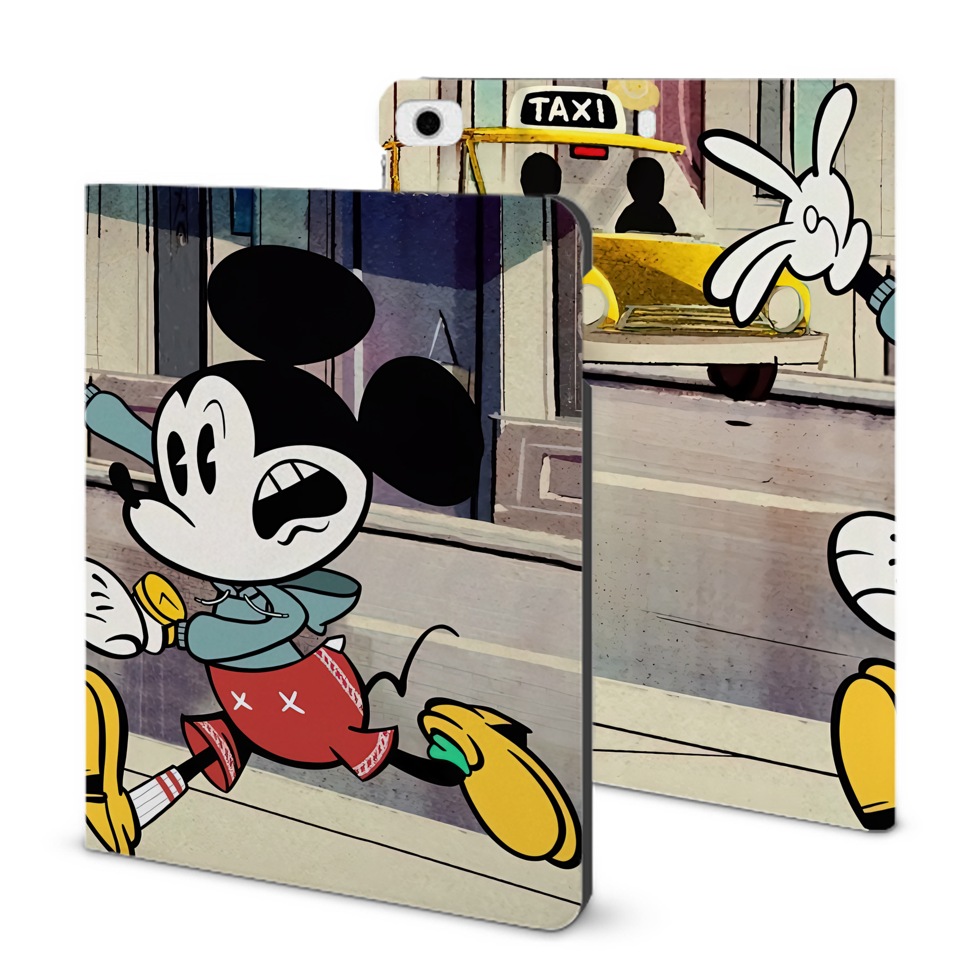 （画像用） ミッキーマウス Mickey Mouse IPad ケース ブック型 PUレザー TPU 耐衝撃 軽量 薄型 ペン収納なし 全面保護 IPad 各モデル対応